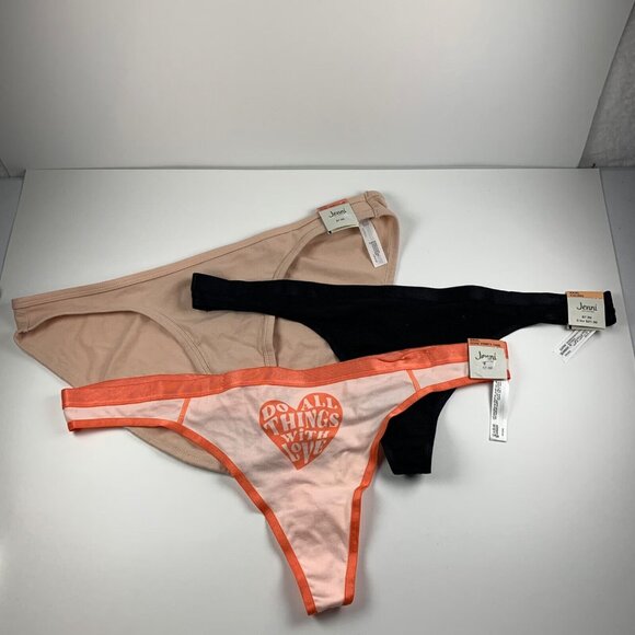 Jenni Women's Assorted Solid Thong‎ + Core Panty Underwear 3-Pack Size 3XL NWT - Picture 1 of 13